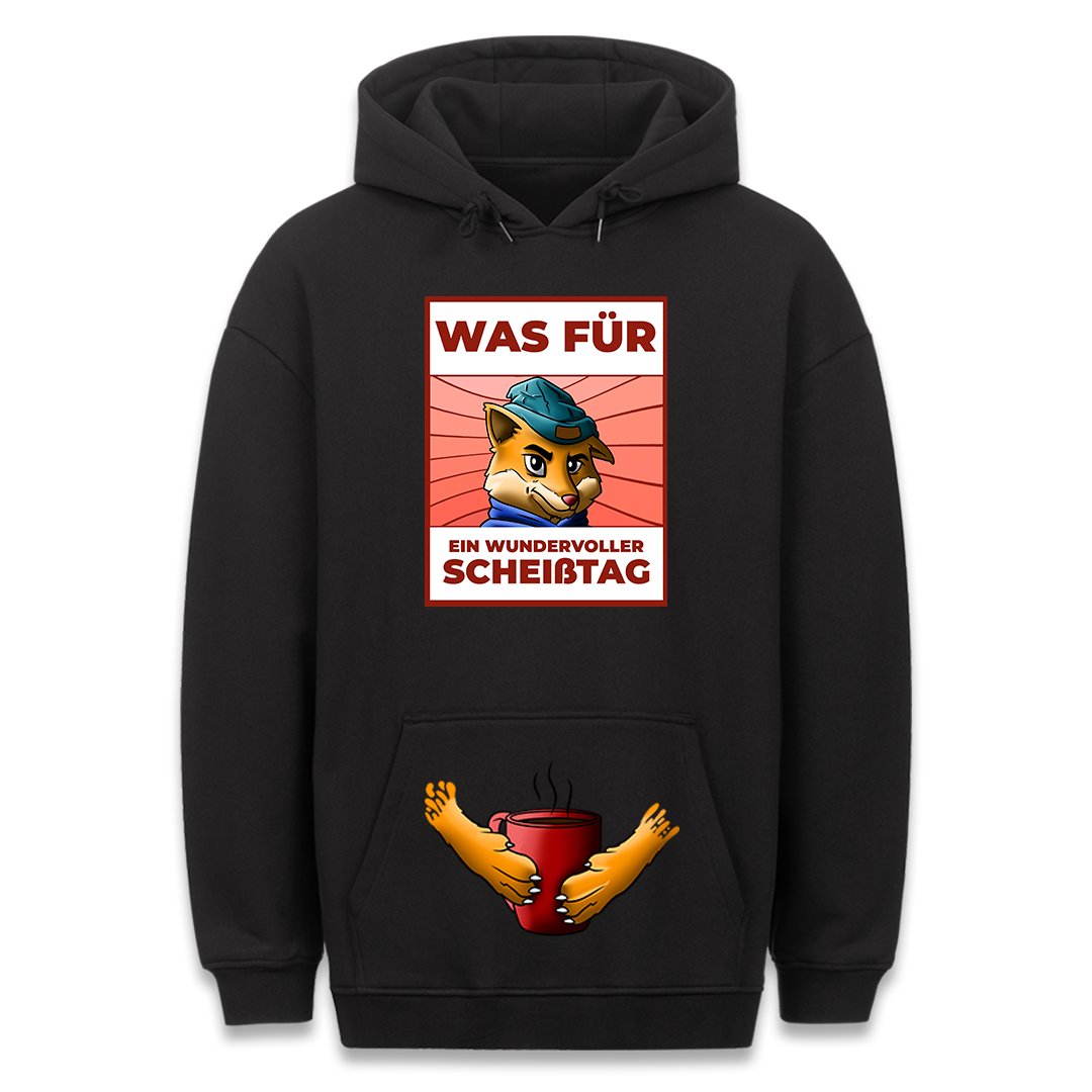 Wundervoller Scheißtag - Hoodie Bauchtaschendruck