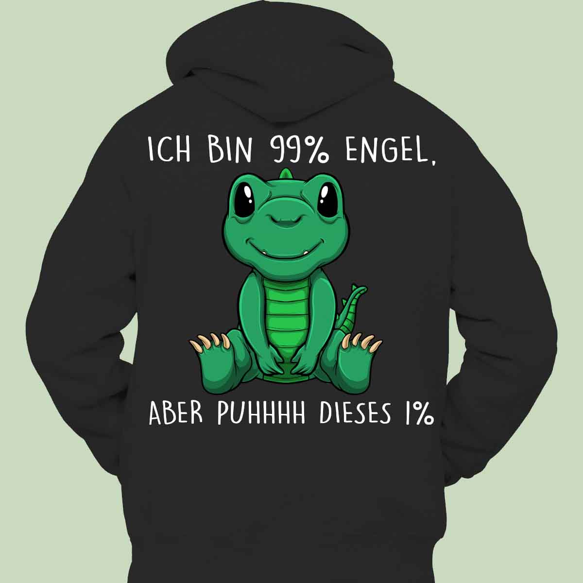 Engel Dinosaurier - Hoodie Unisex Rückendruck