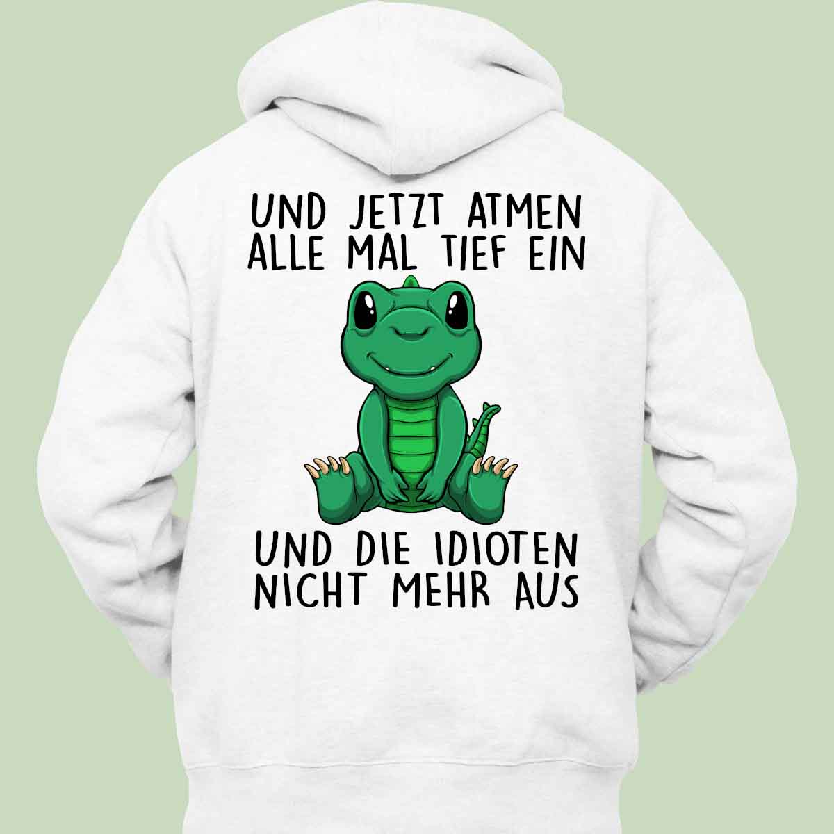 Einatmen Dinosaurier - Hoodie Unisex Rückendruck