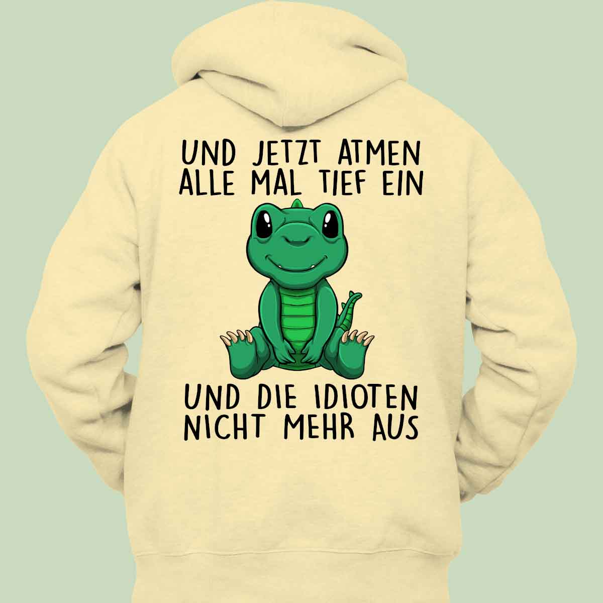 Einatmen Dinosaurier - Hoodie Unisex Rückendruck
