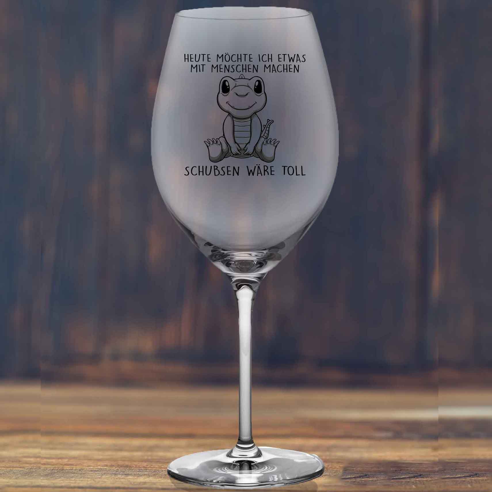 Schubsen Dinosaurier - Weinglas