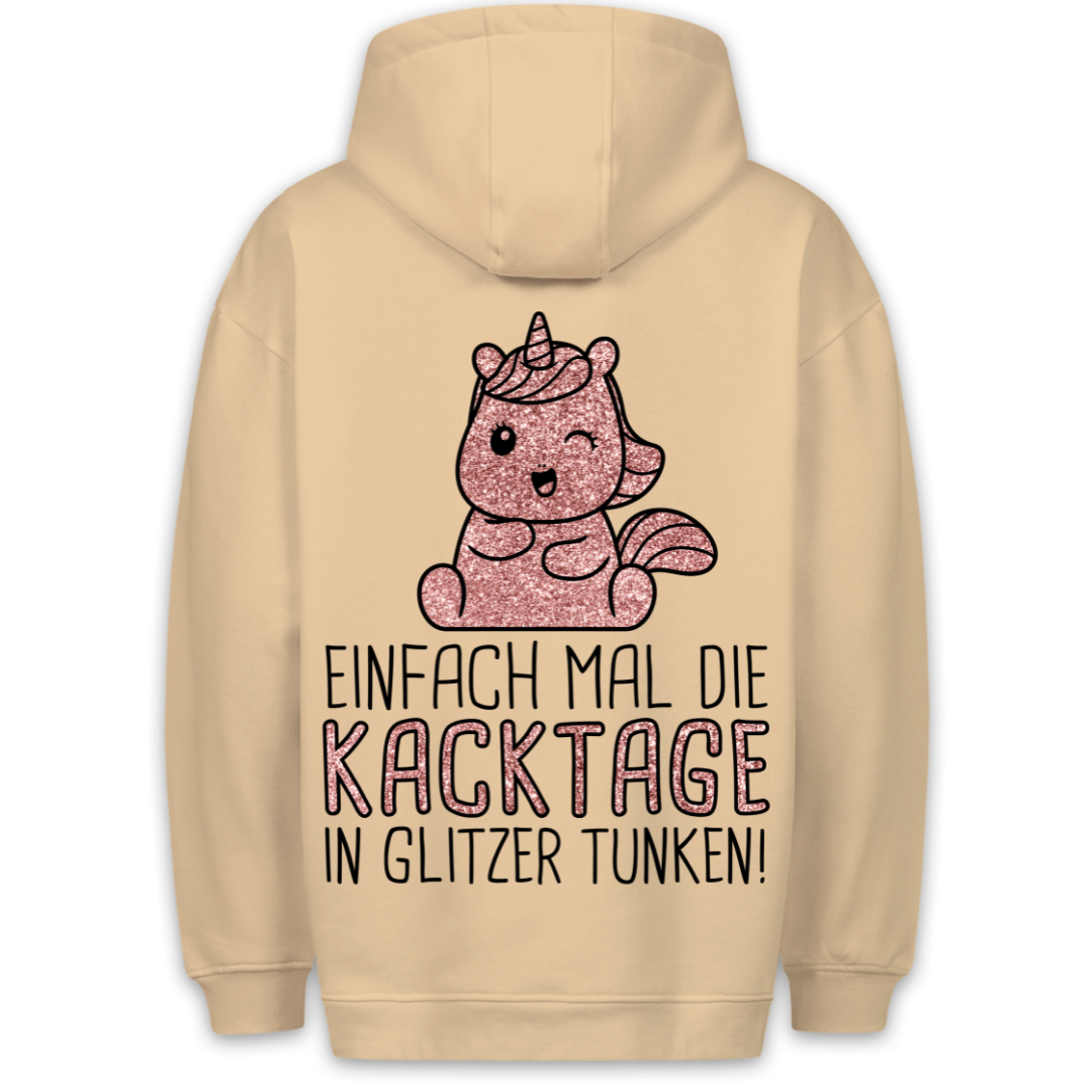 Kacktage Glitzer Einhorn - Hoodie Unisex Rückendruck