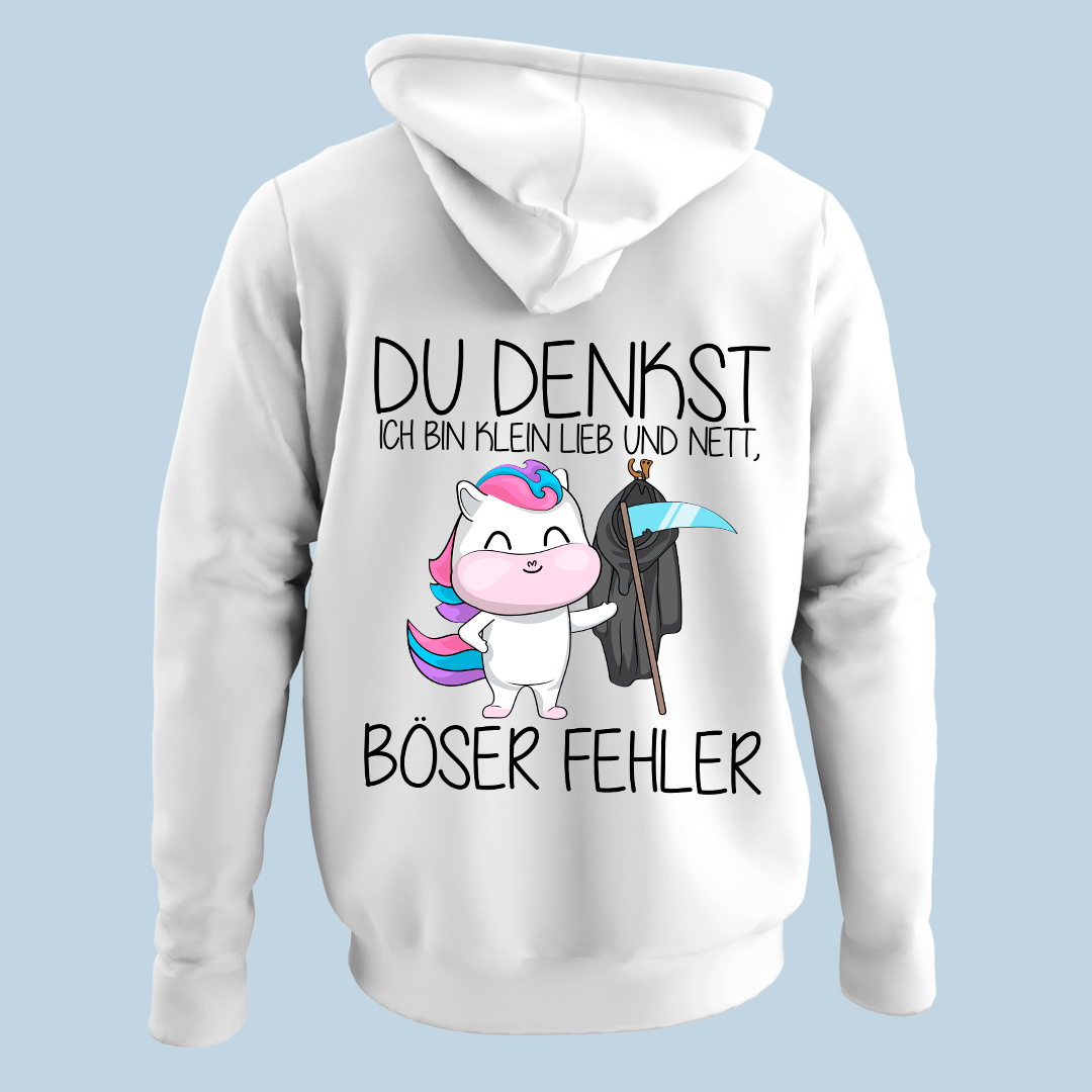 Böser Fehler Einhorn - Hoodie Unisex Rückendruck