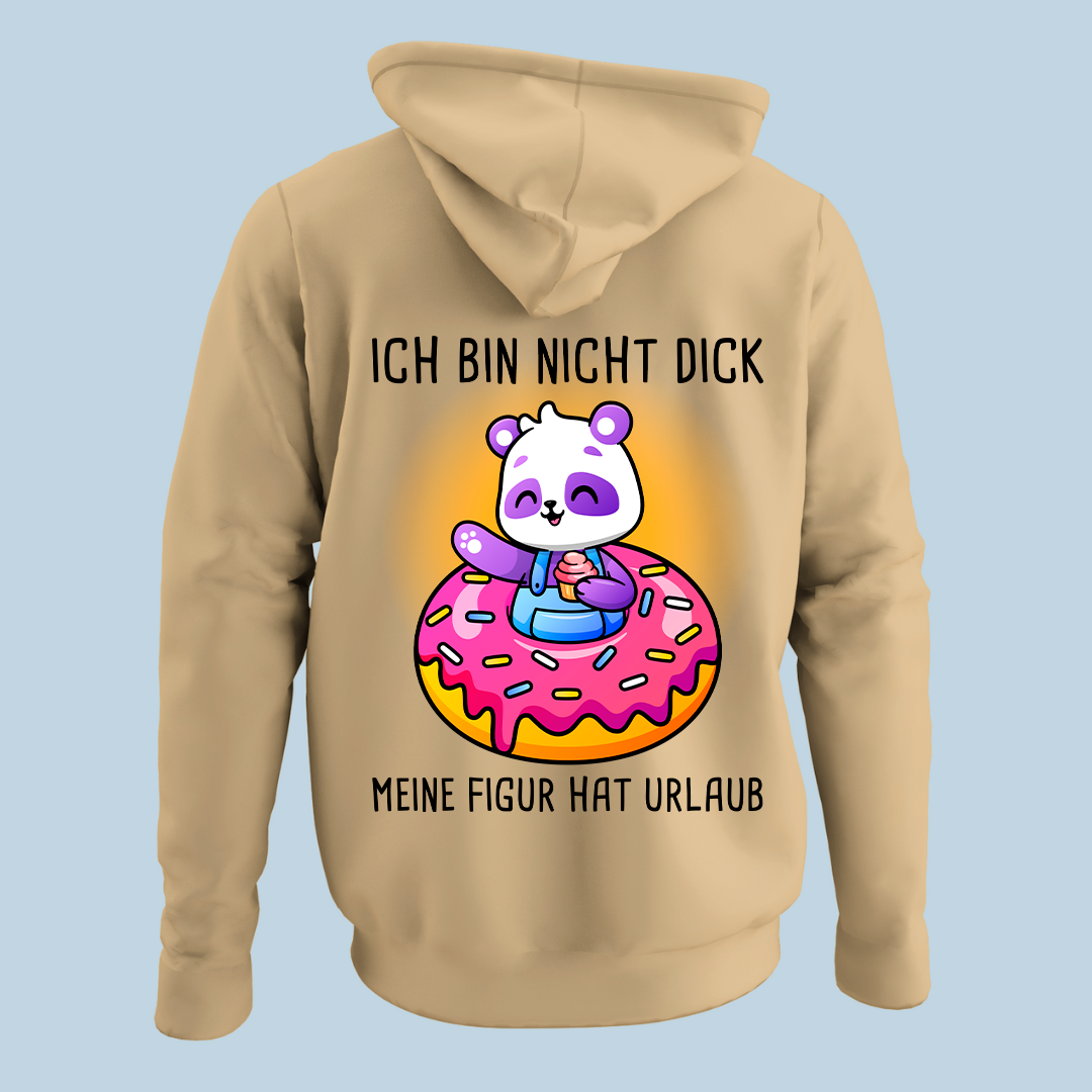 Ich bin nicht dick Panda - Hoodie Unisex Rückendruck