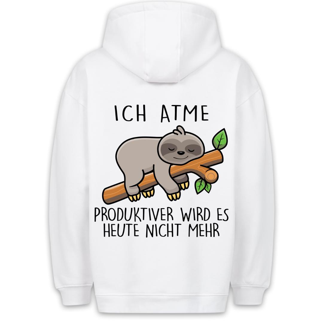 Atmen Faultier - Hoodie Unisex Rückendruck