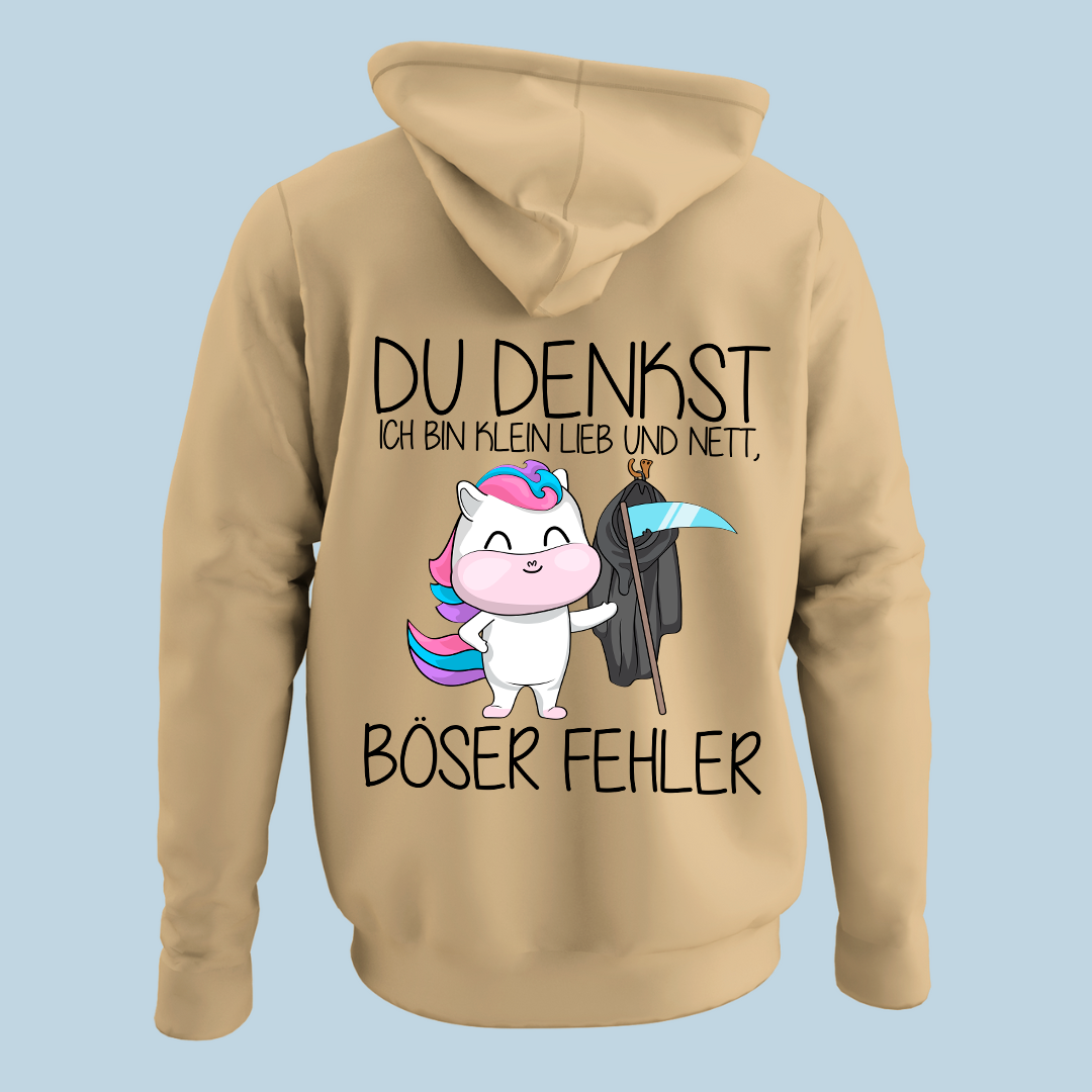 Böser Fehler Einhorn - Hoodie Unisex Rückendruck