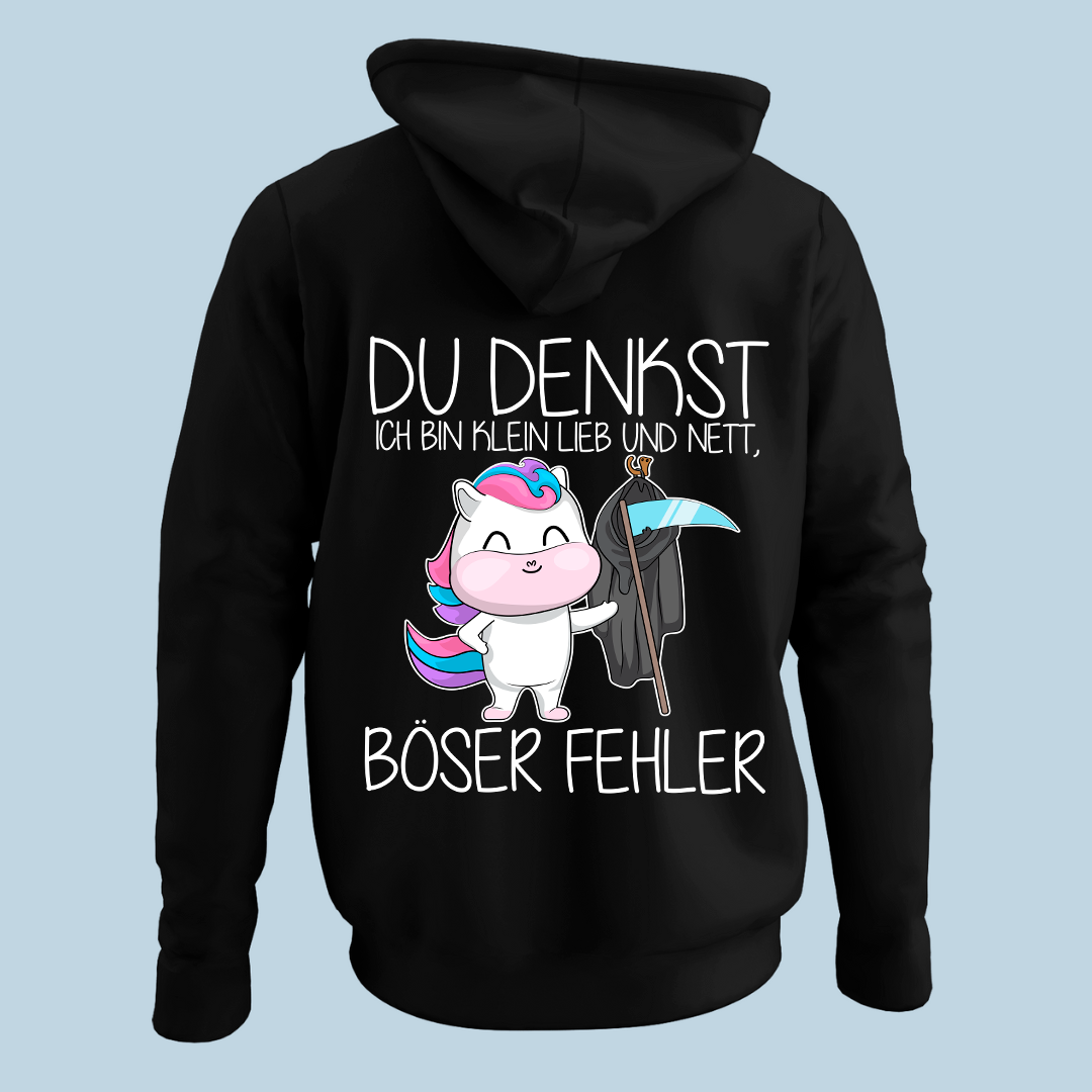 Böser Fehler Einhorn - Hoodie Unisex Rückendruck