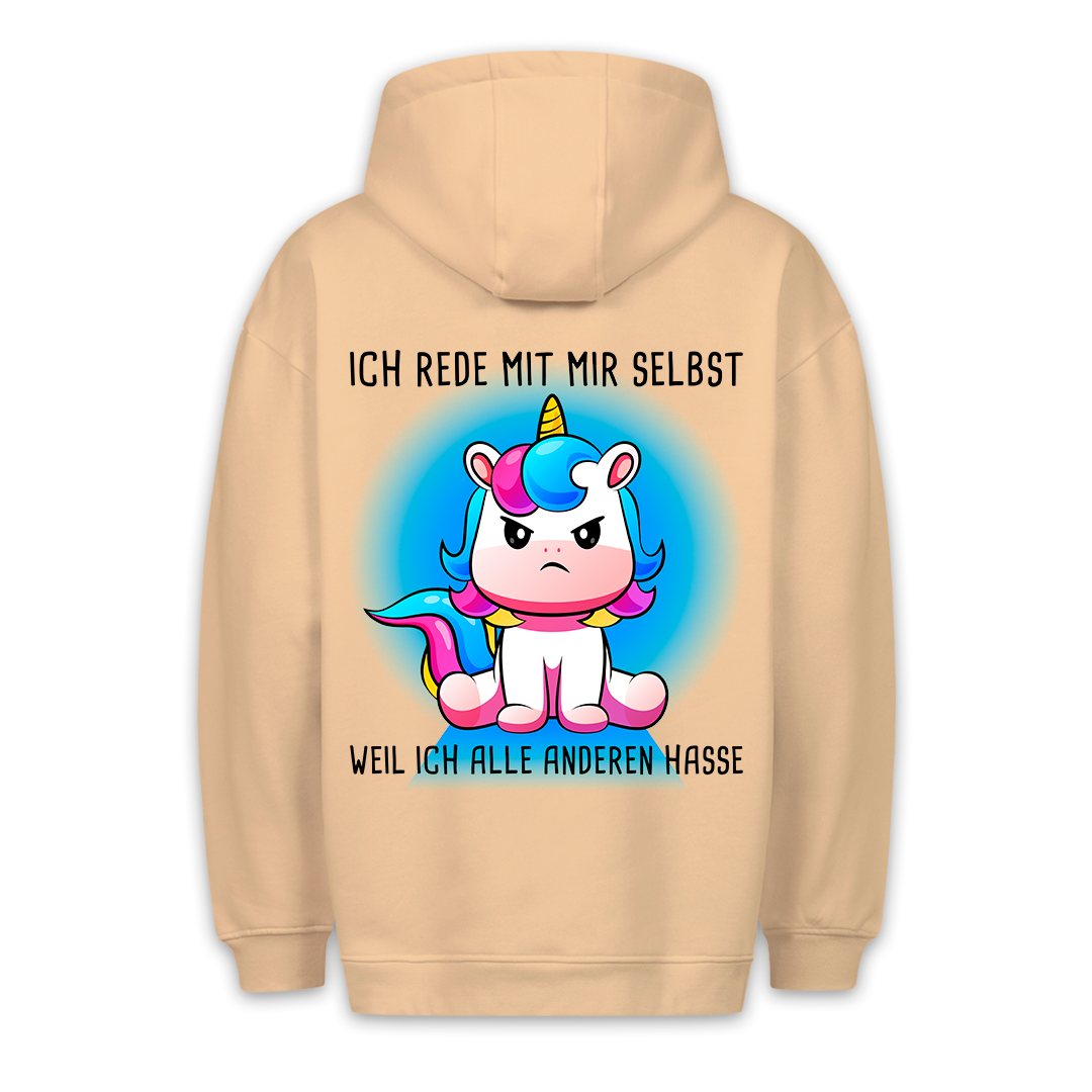 Mit Mir Selbst Einhorn - Hoodie Unisex Rückendruck