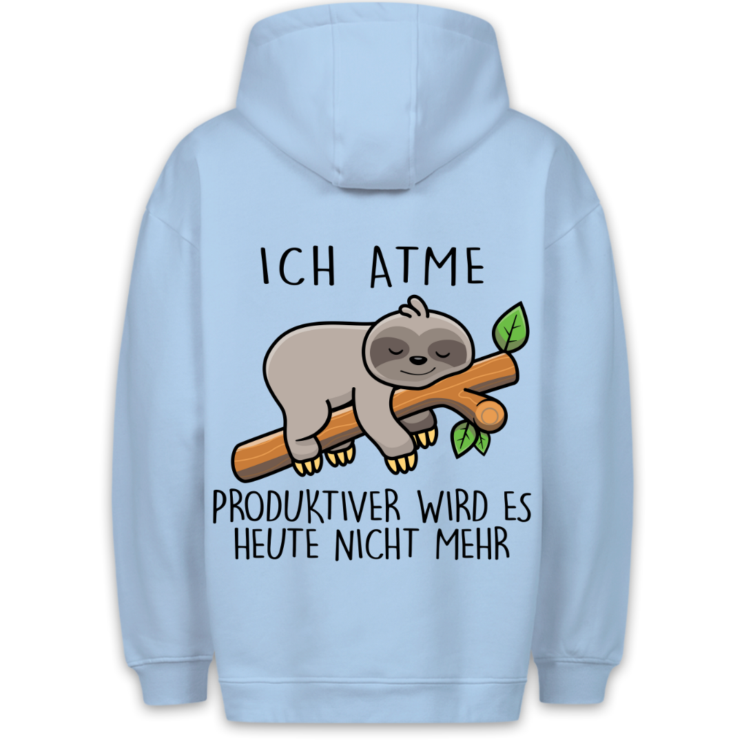 Atmen Faultier - Hoodie Unisex Rückendruck