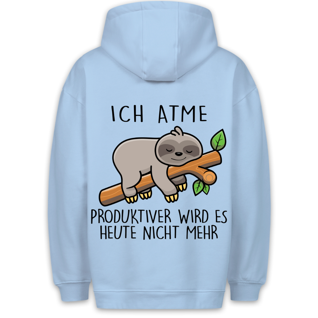 Atmen Faultier Hoodie Unisex Rückendruck - Main Image