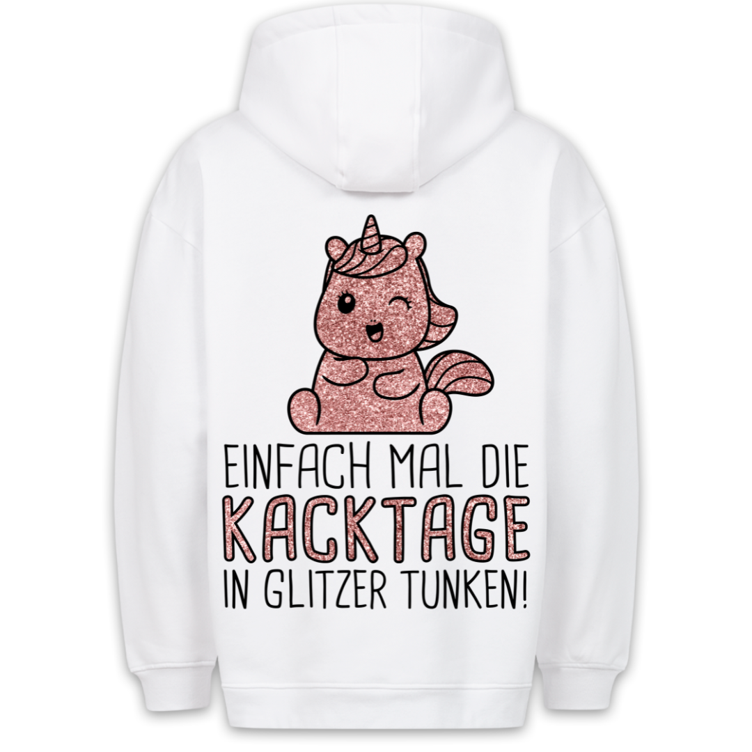 Kacktage Glitzer Einhorn - Hoodie Unisex Rückendruck