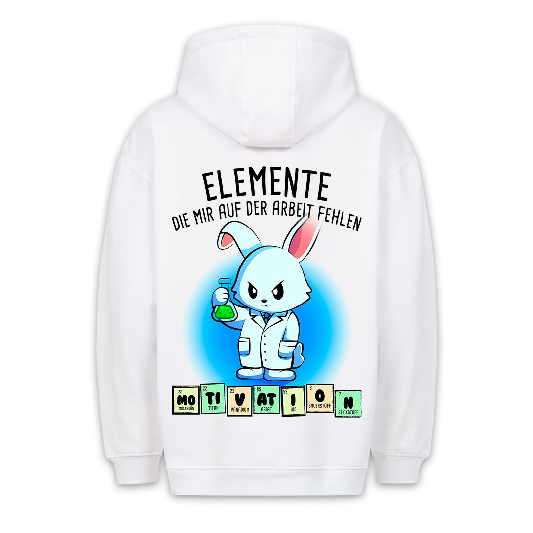 Elemente Hase - Hoodie Unisex Rückendruck
