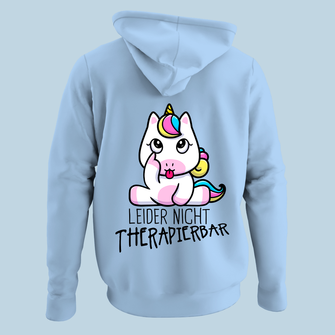 Therapierbar Einhorn - Hoodie Unisex Rückendruck