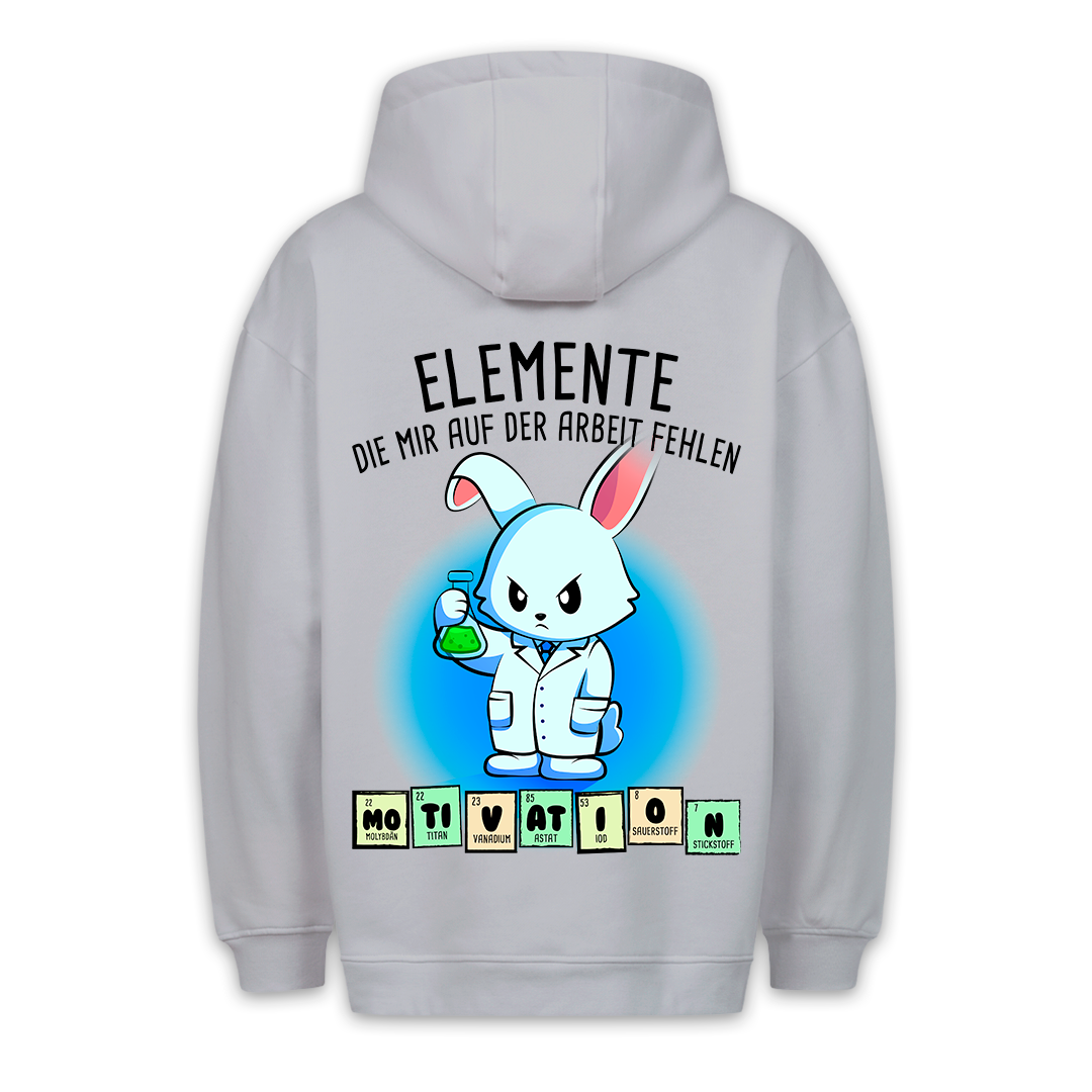 Elemente Hase - Hoodie Unisex Rückendruck