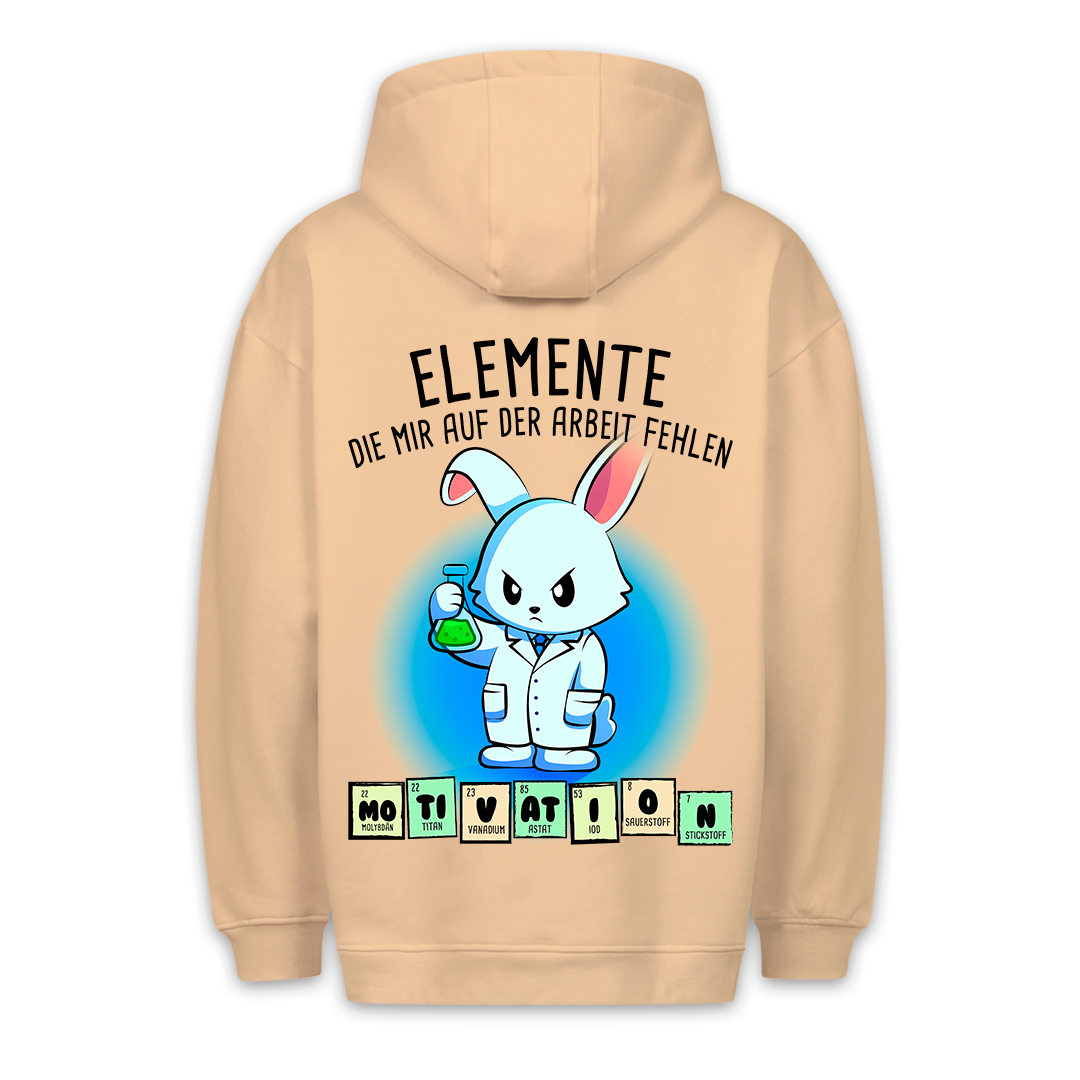 Elemente Hase - Hoodie Unisex Rückendruck