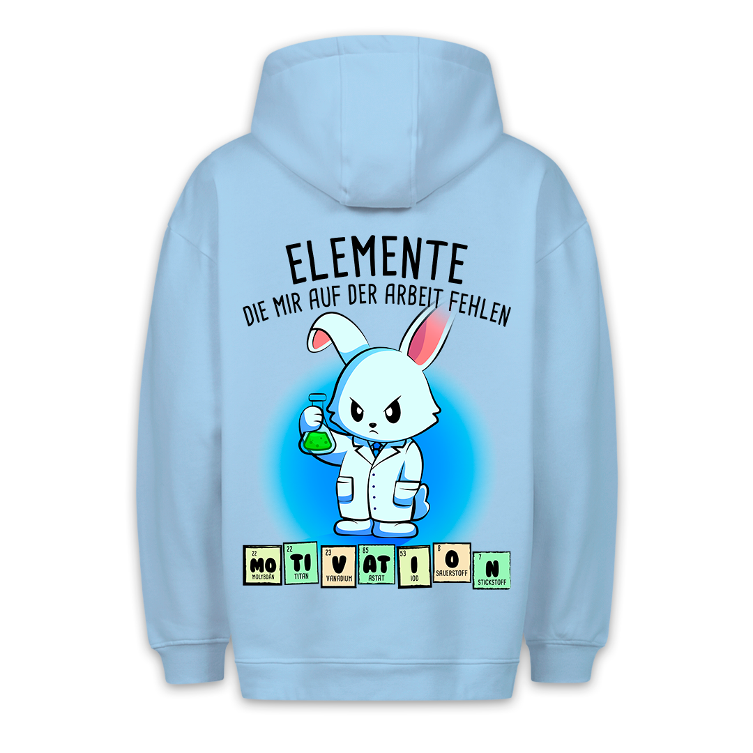 Elemente Hase - Hoodie Unisex Rückendruck