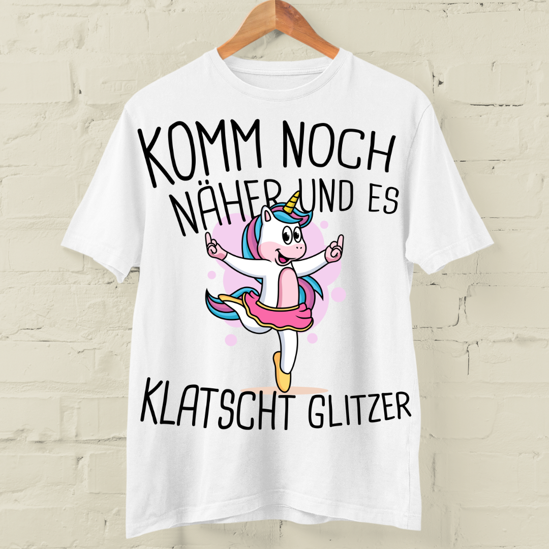 Glitzer Einhorn - Shirt Unisex