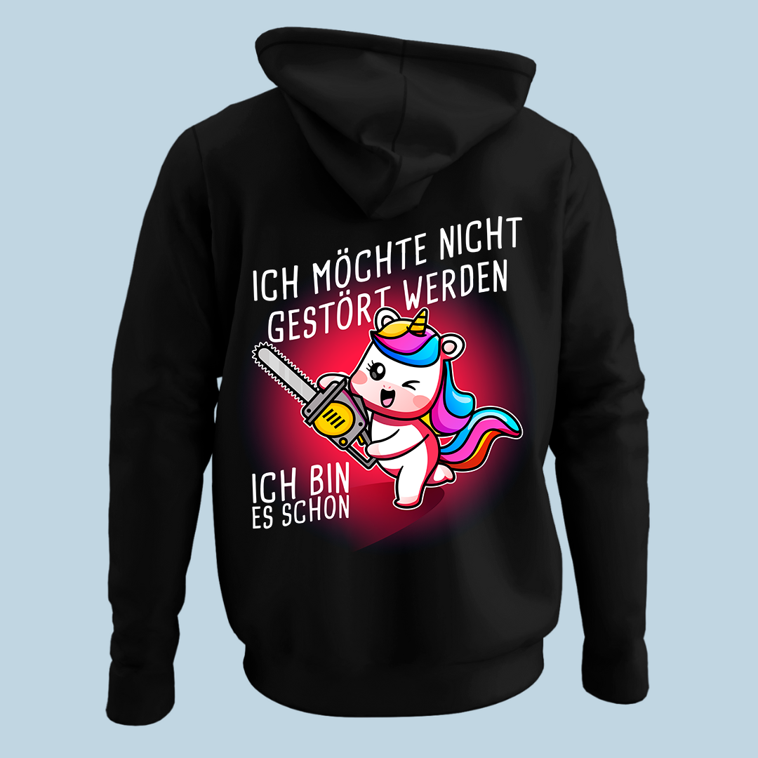 Gestörtes Einhorn - Hoodie Unisex Rückendruck