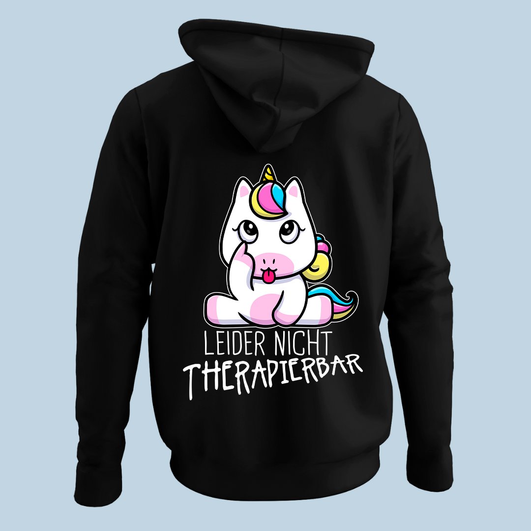 Therapierbar Einhorn - Hoodie Unisex Rückendruck