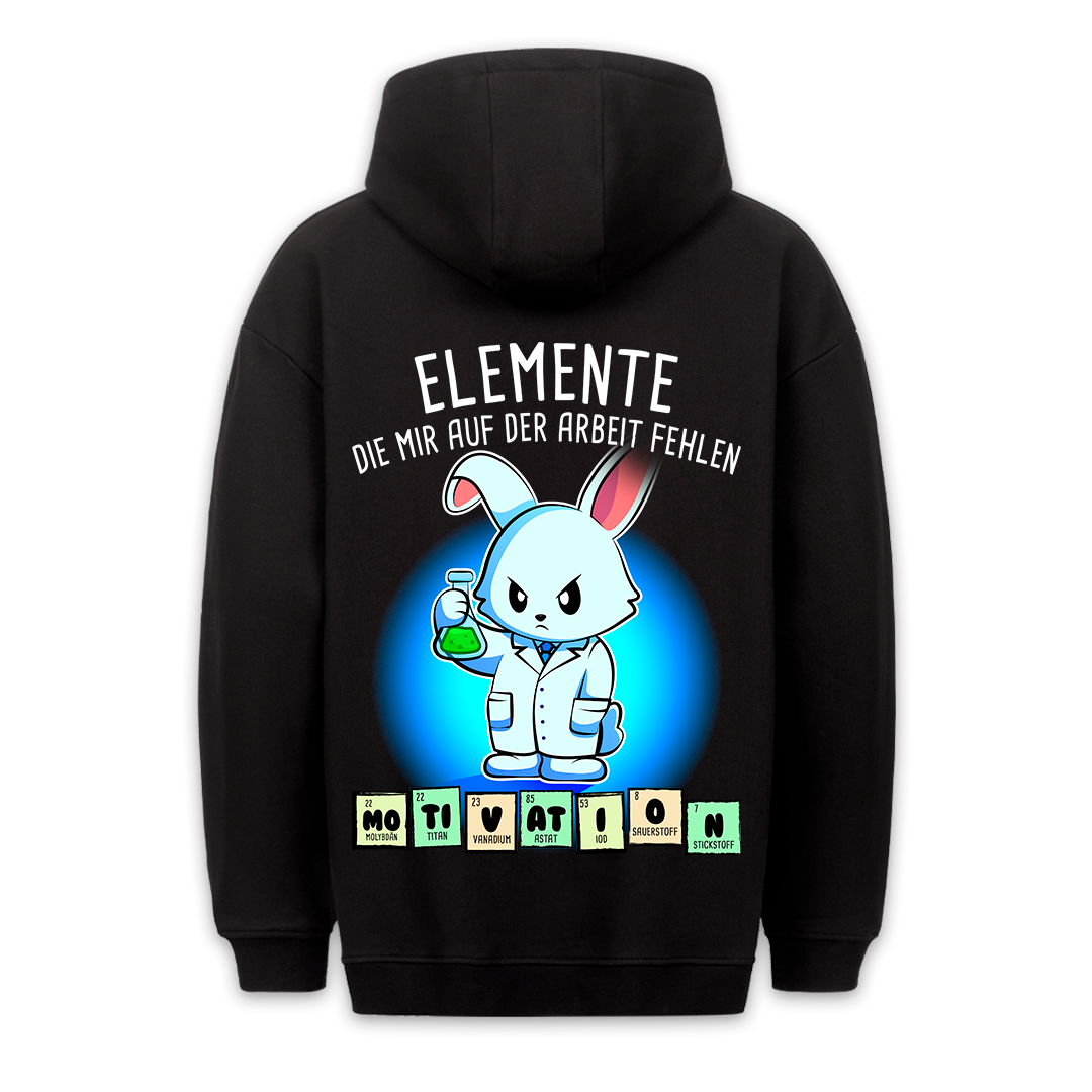 Elemente Hase - Hoodie Unisex Rückendruck