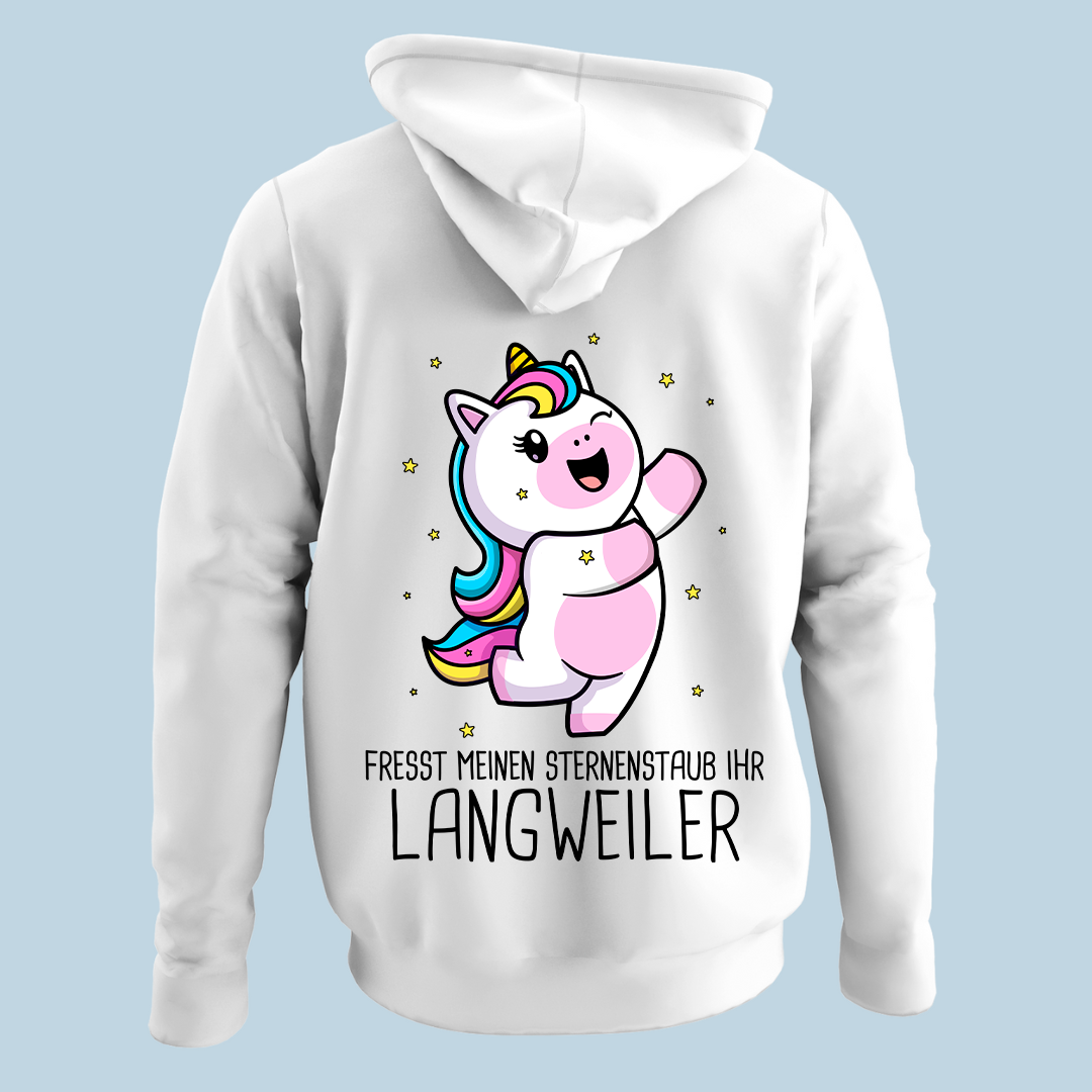 Langweiler Einhorn - Hoodie Unisex Rückendruck