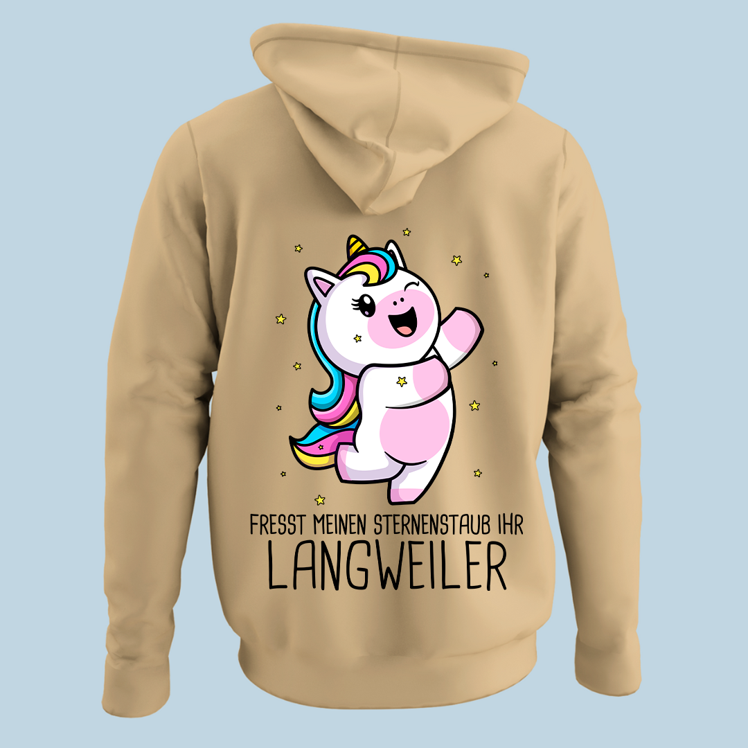 Langweiler Einhorn - Hoodie Unisex Rückendruck