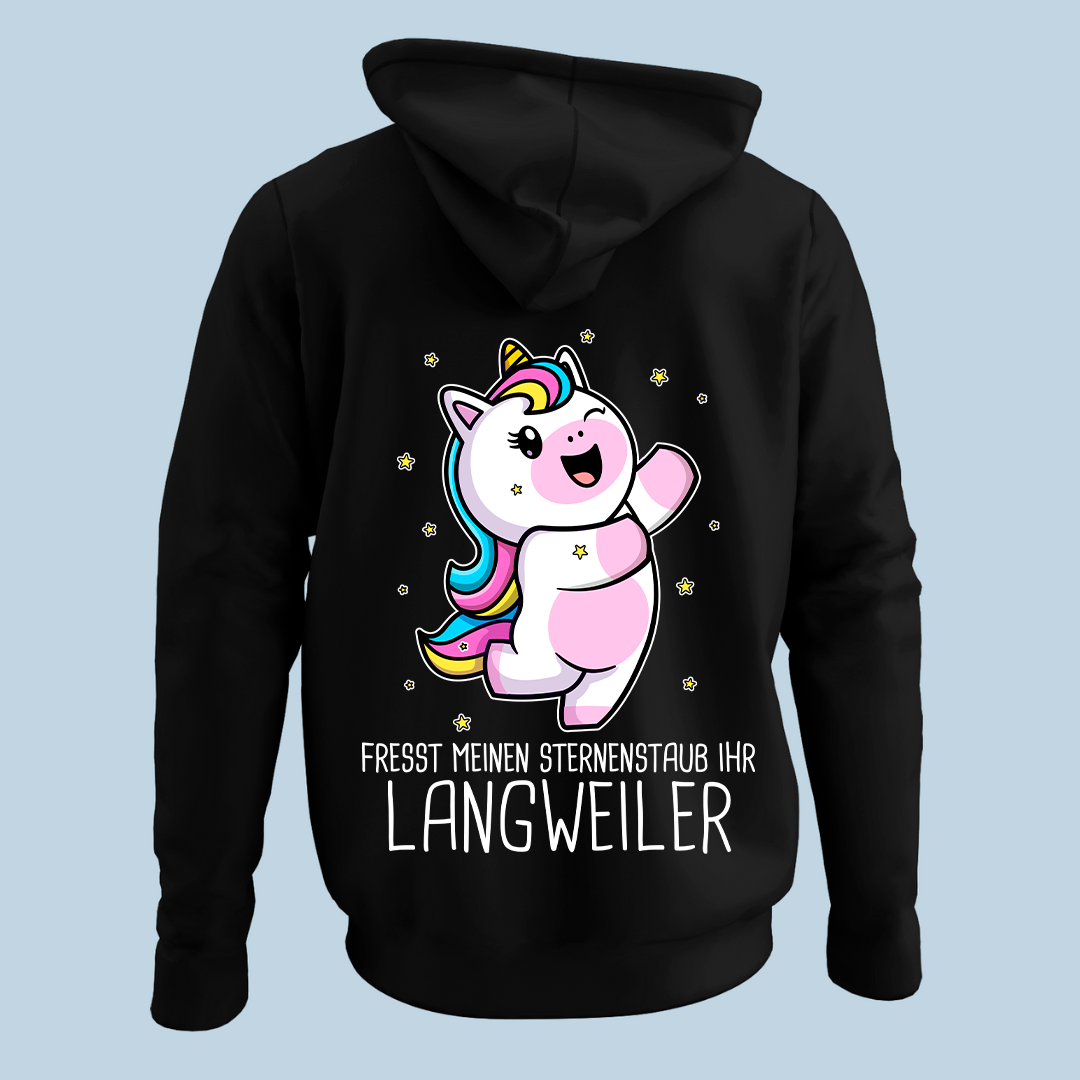 Langweiler Einhorn - Hoodie Unisex Rückendruck