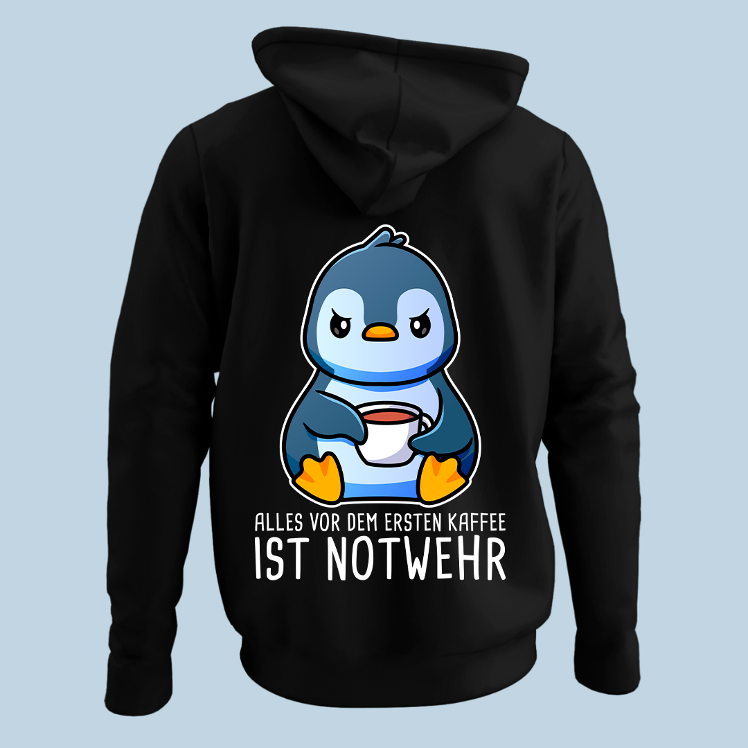 Notwehr Pinguin - Hoodie Unisex Rückendruck