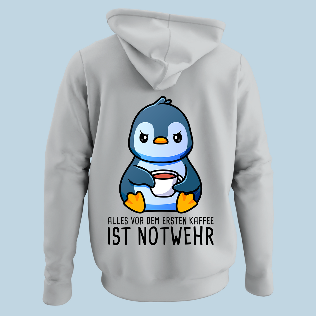 Notwehr Pinguin - Hoodie Unisex Rückendruck