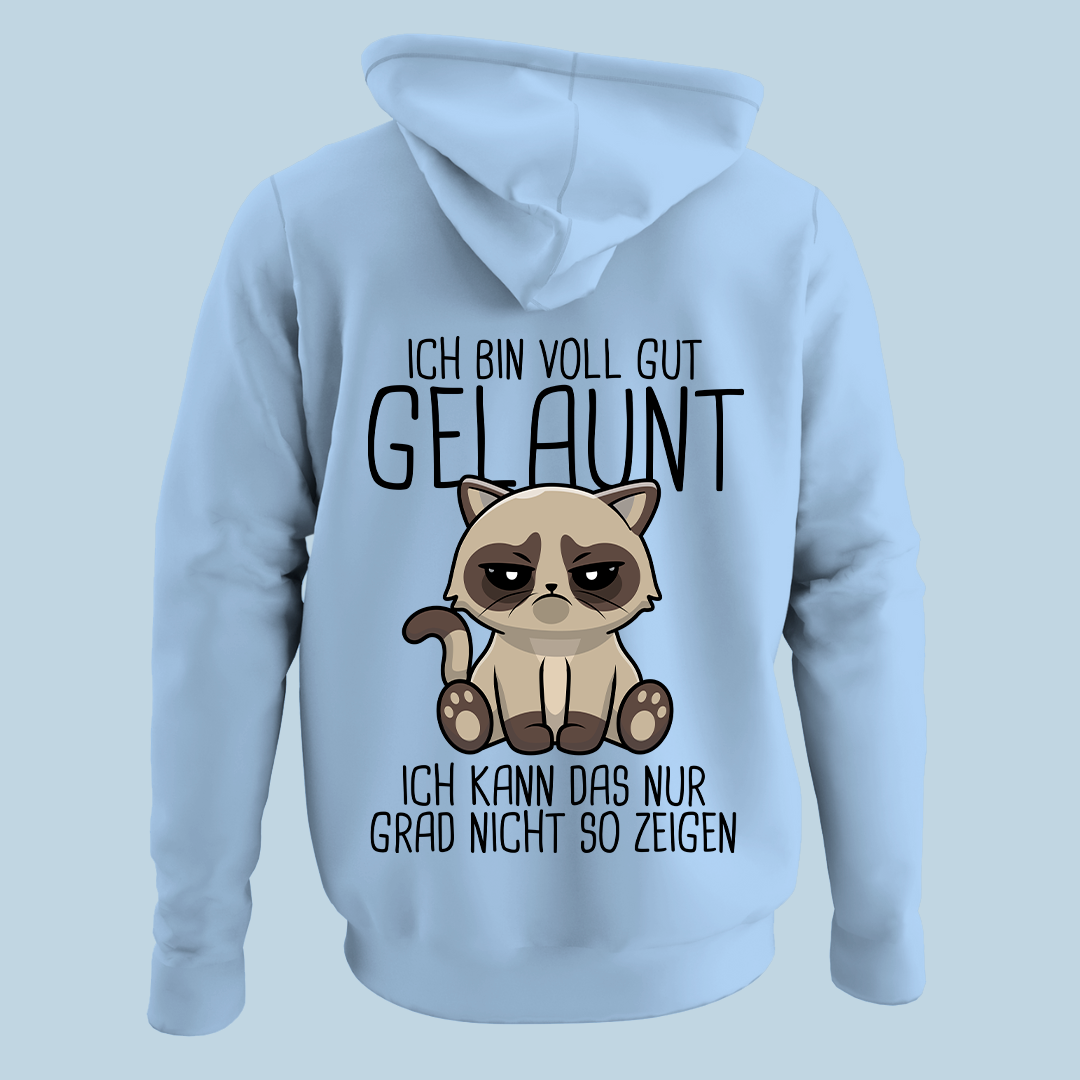 Gut Gelaunt Katze - Hoodie Unisex Rückendruck