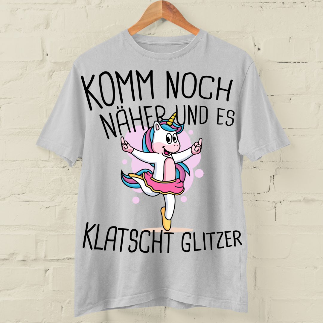 Glitzer Einhorn - Shirt Unisex