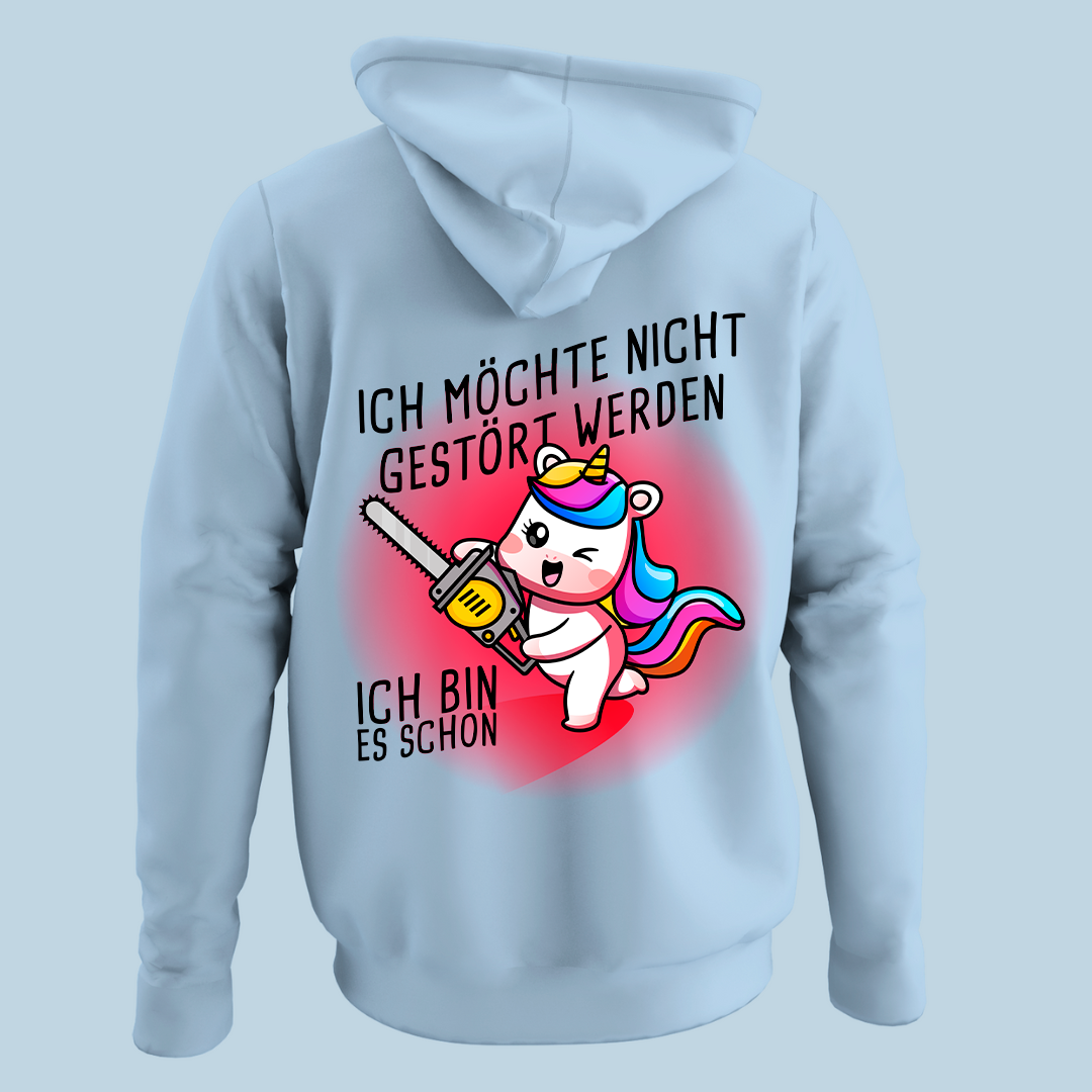 Gestörtes Einhorn - Hoodie Unisex Rückendruck
