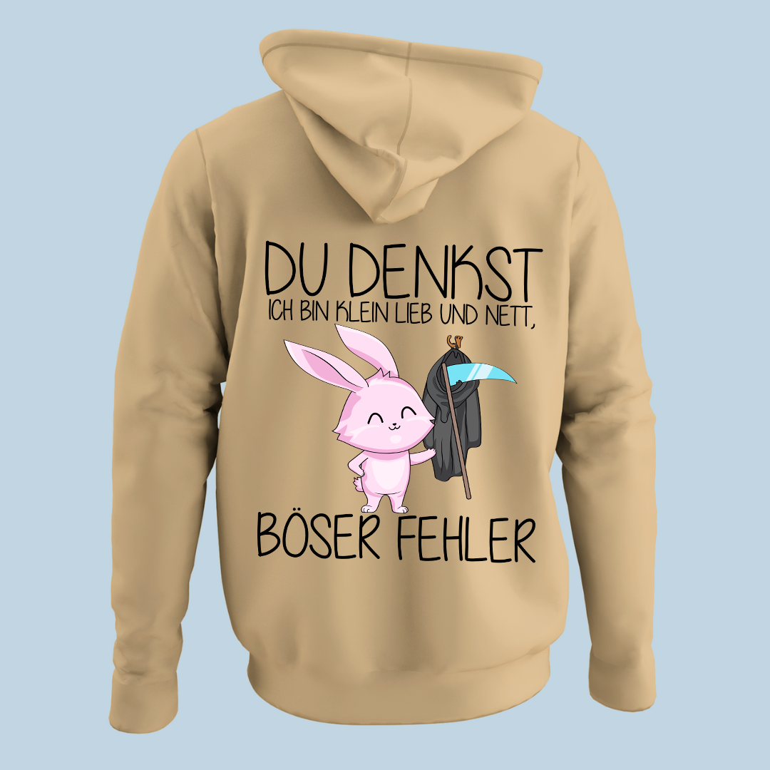 Böser Fehler Bunny - Hoodie Unisex Rückendruck