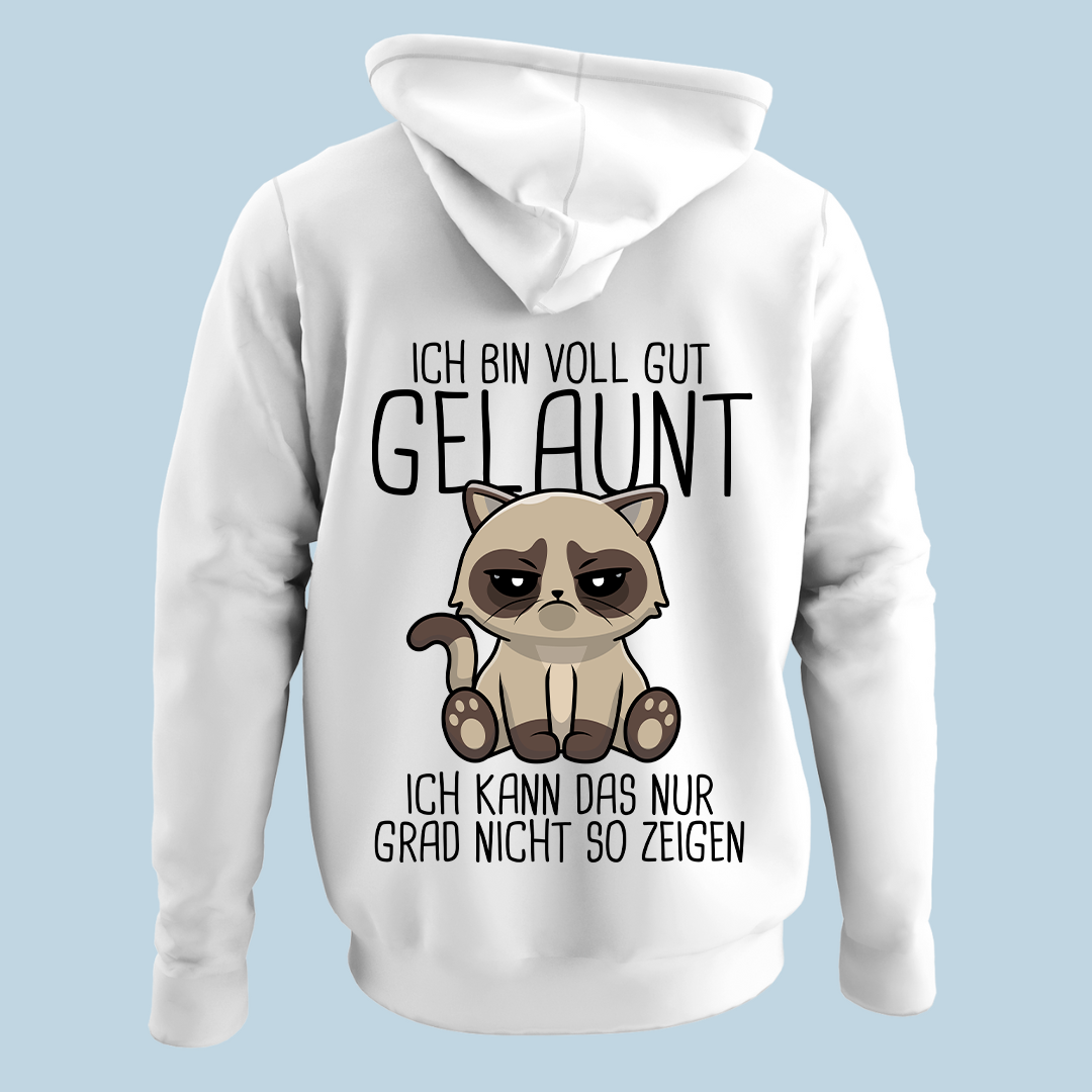 Gut Gelaunt Katze - Hoodie Unisex Rückendruck