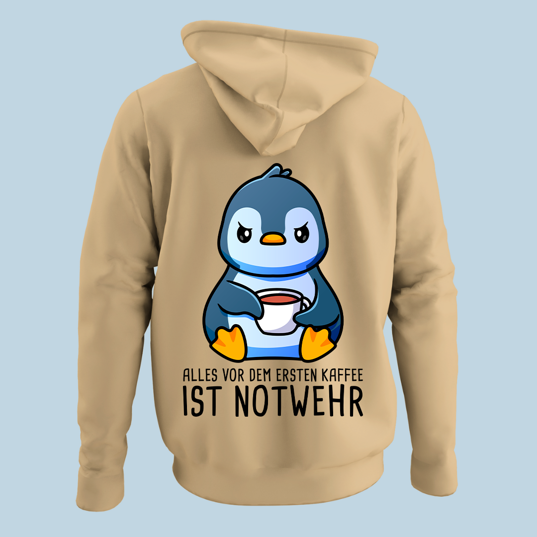 Notwehr Pinguin - Hoodie Unisex Rückendruck