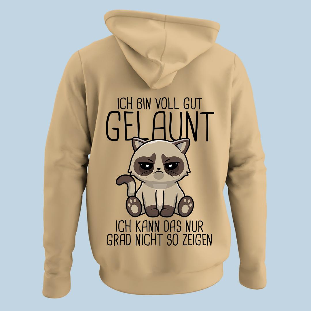Gut Gelaunt Katze - Hoodie Unisex Rückendruck