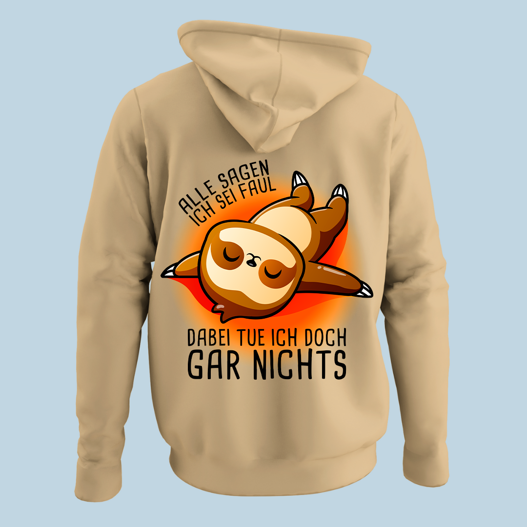 Ich sei faul Faultier - Hoodie Unisex Rückendruck