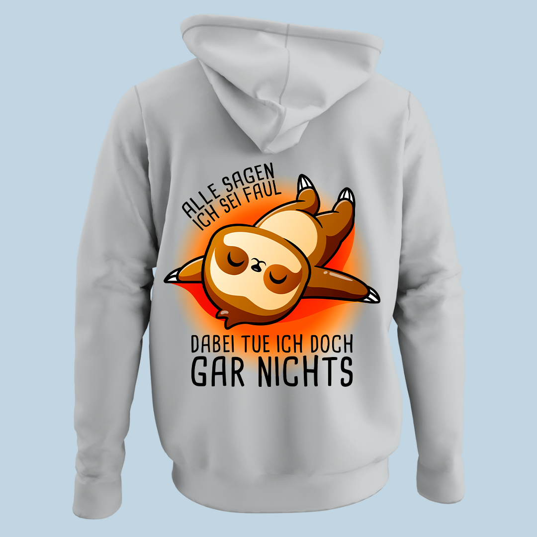 Ich sei faul Faultier - Hoodie Unisex Rückendruck