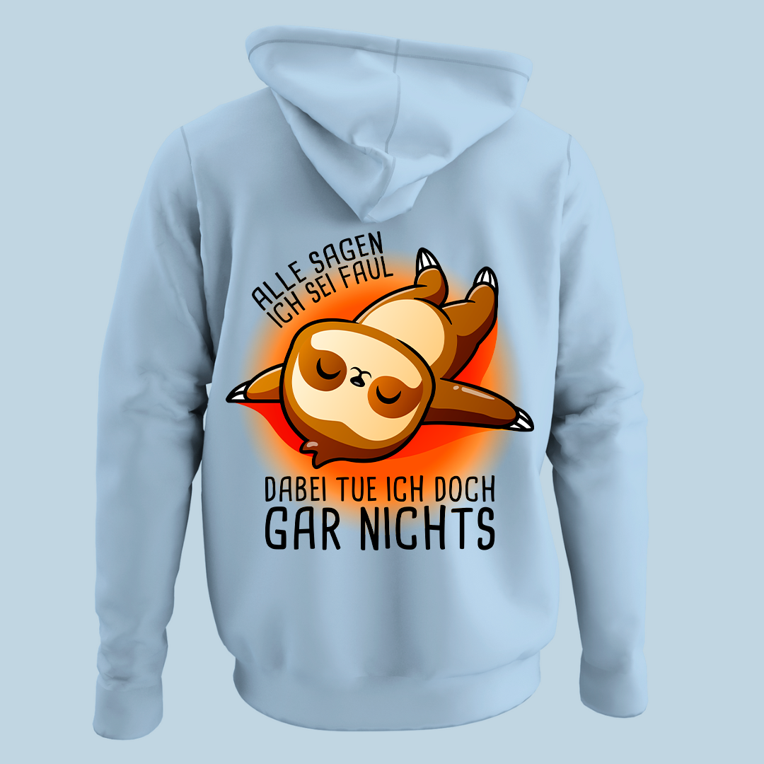 Ich sei faul Faultier - Hoodie Unisex Rückendruck