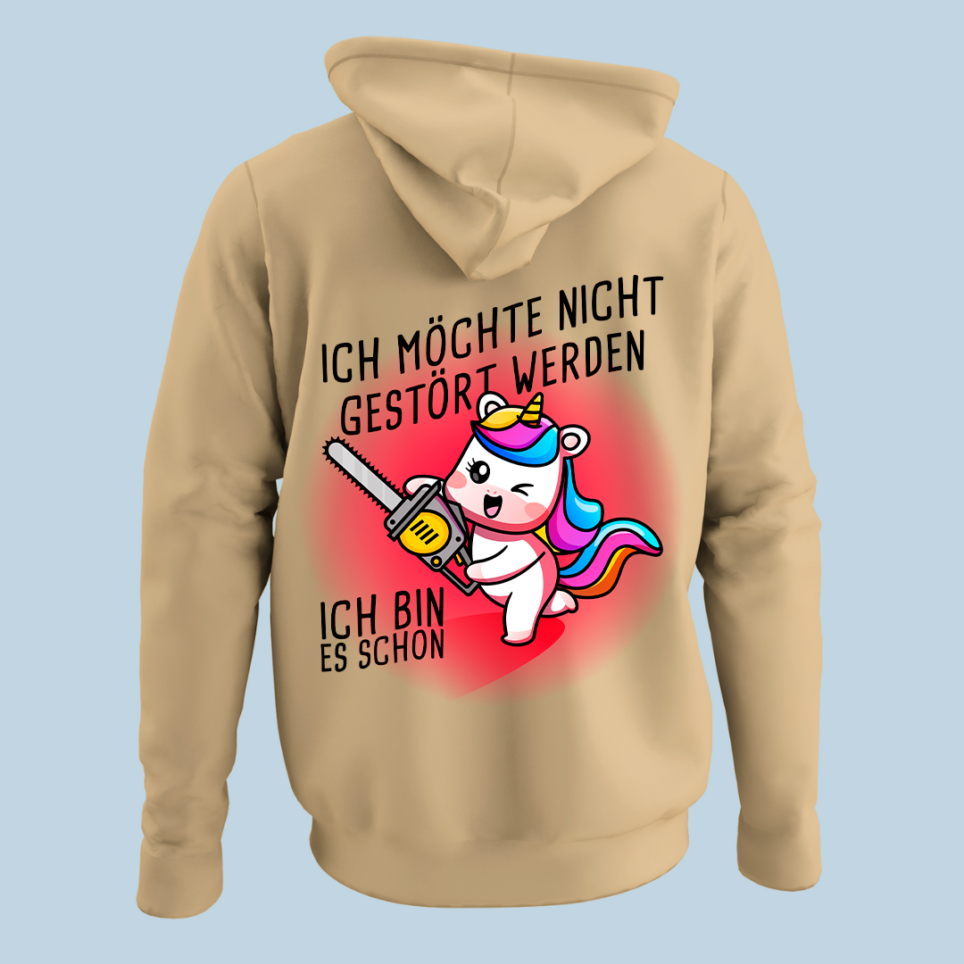 Gestörtes Einhorn - Hoodie Unisex Rückendruck