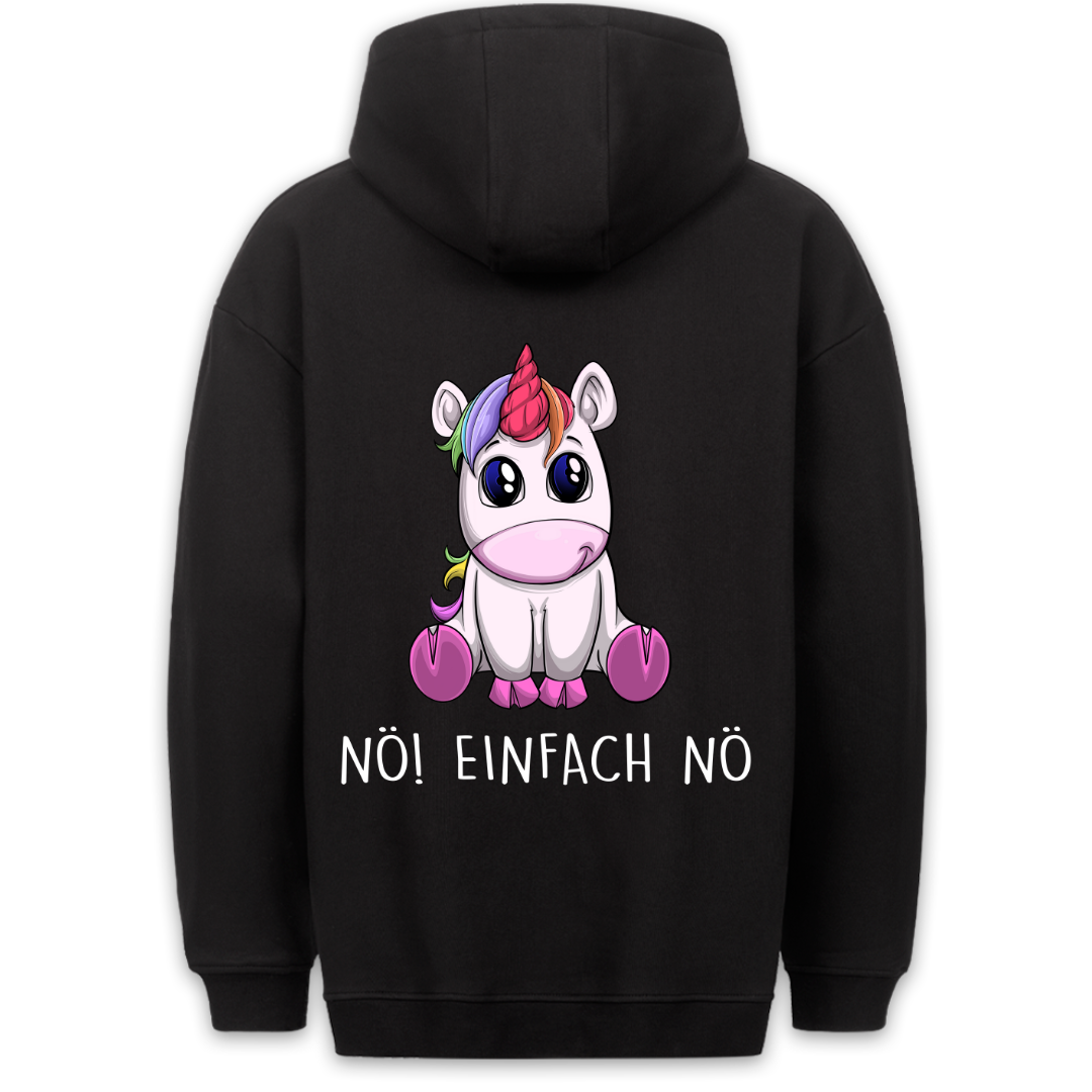 Nö! Einhorn - Hoodie Unisex Rückendruck