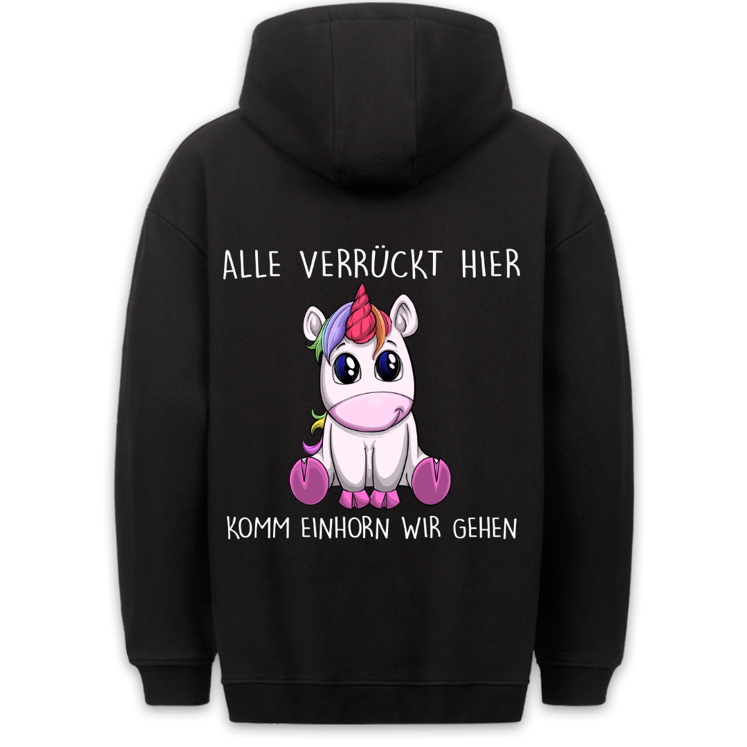 Komm Einhorn - Hoodie Unisex Rückendruck