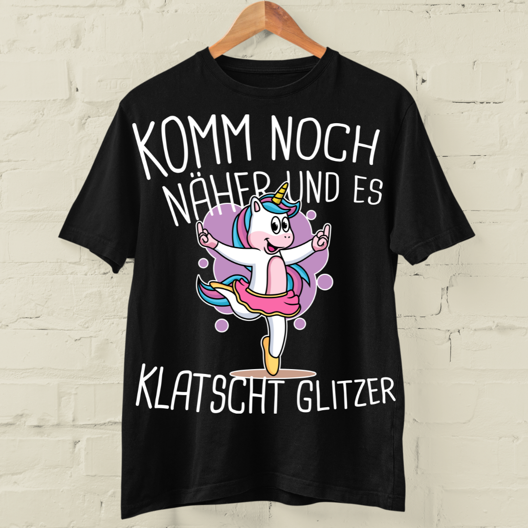 Glitzer Einhorn - Shirt Unisex