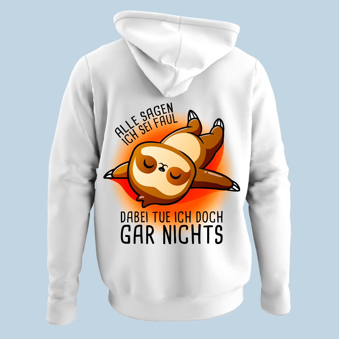 Ich sei faul Faultier - Hoodie Unisex Rückendruck
