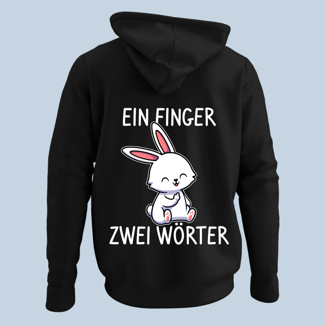 Finger Hase - Hoodie Unisex Rückendruck