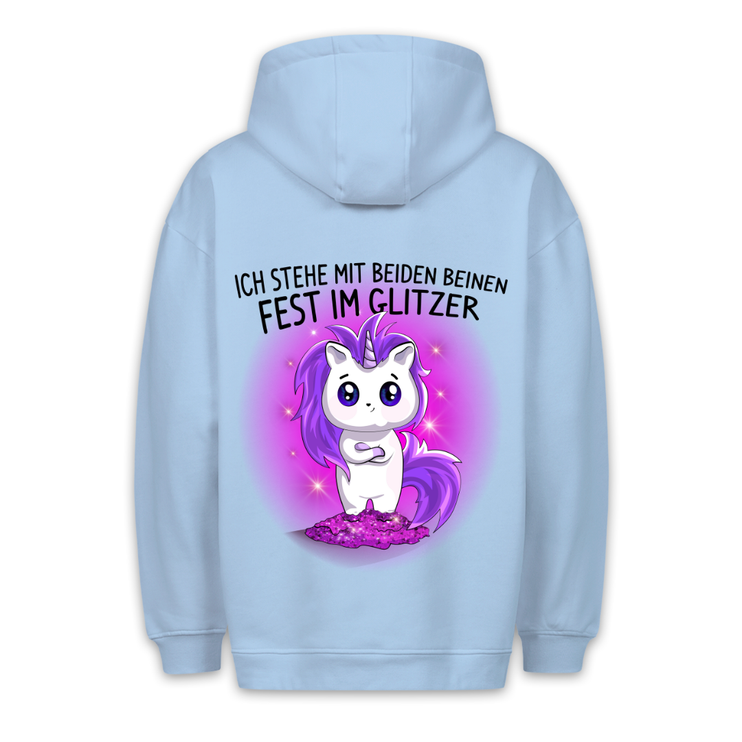 Glitzer Unicorn - Hoodie Unisex Rückendruck