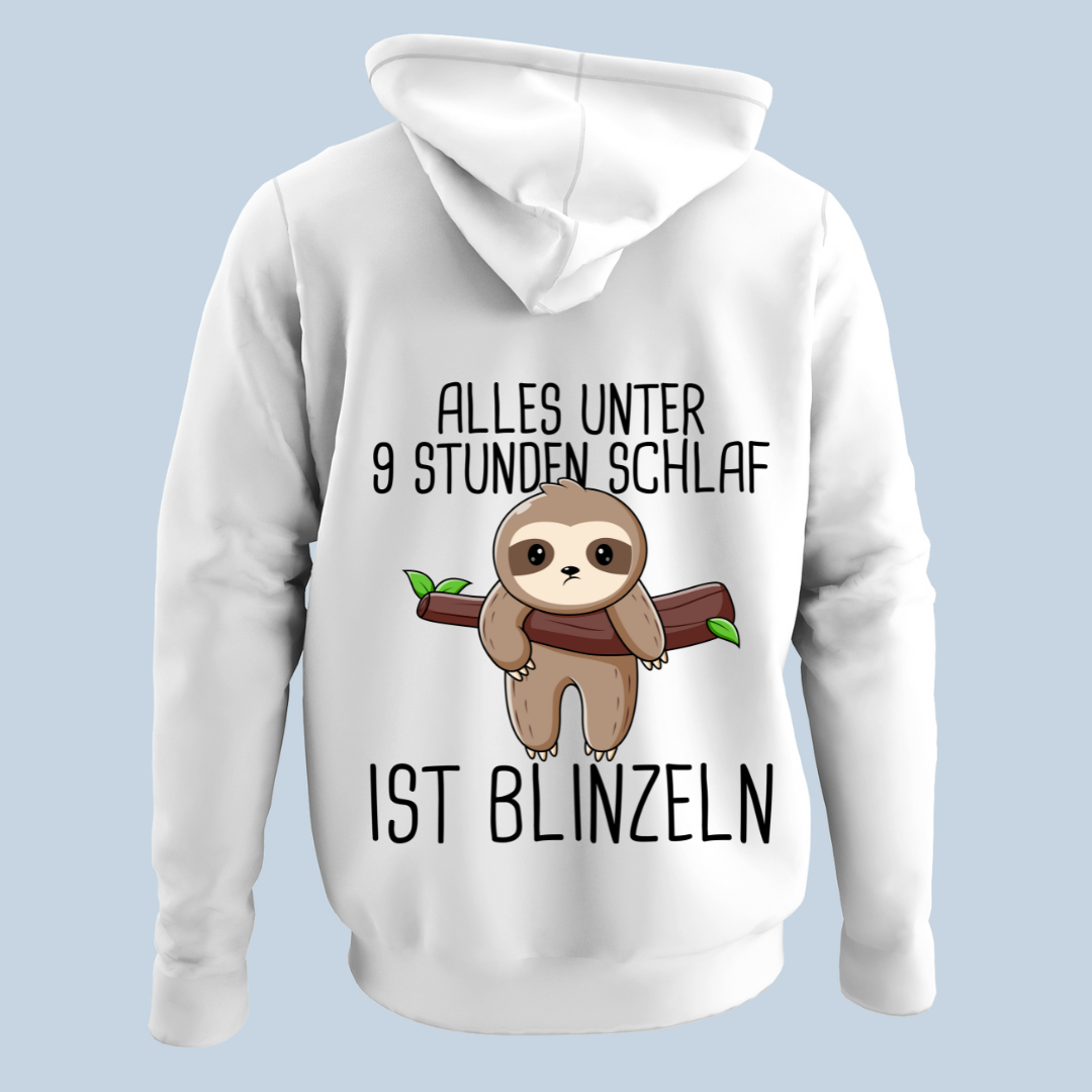 Blinzeln Faultier - Hoodie Unisex Rückendruck