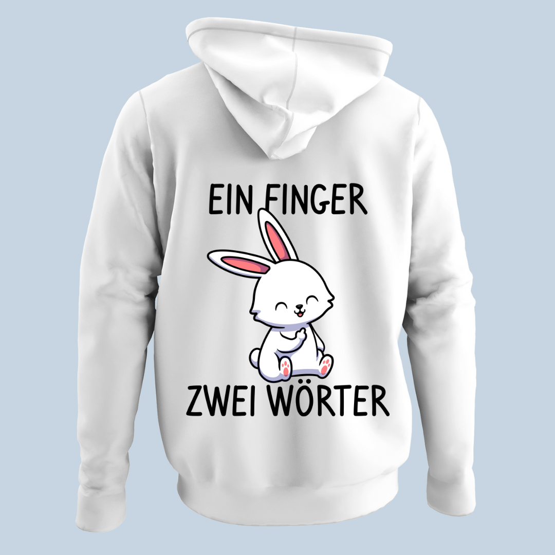 Finger Hase - Hoodie Unisex Rückendruck