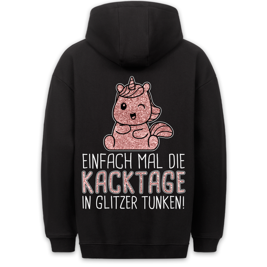 Kacktage Glitzer Einhorn - Hoodie Unisex Rückendruck