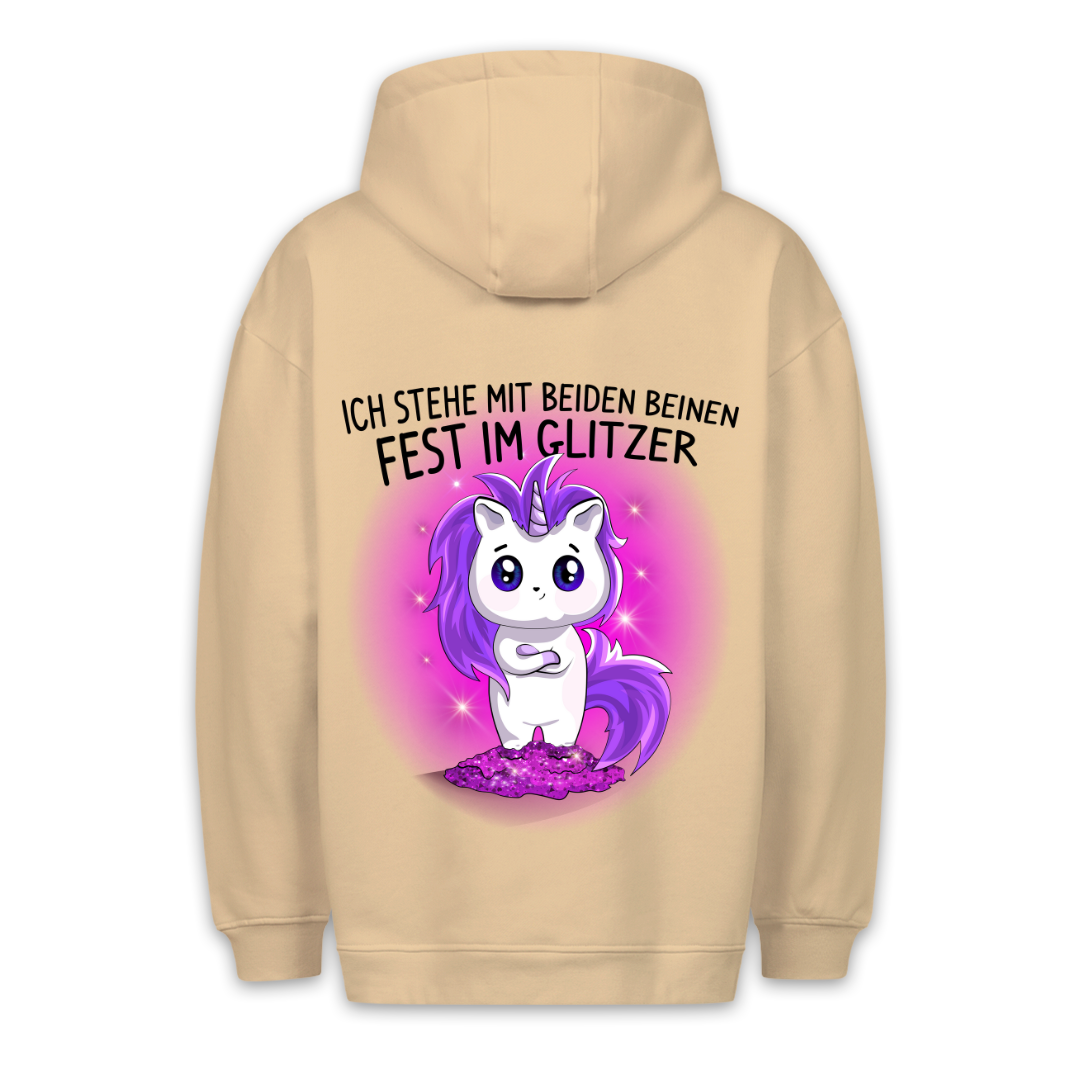 Glitzer Unicorn - Hoodie Unisex Rückendruck